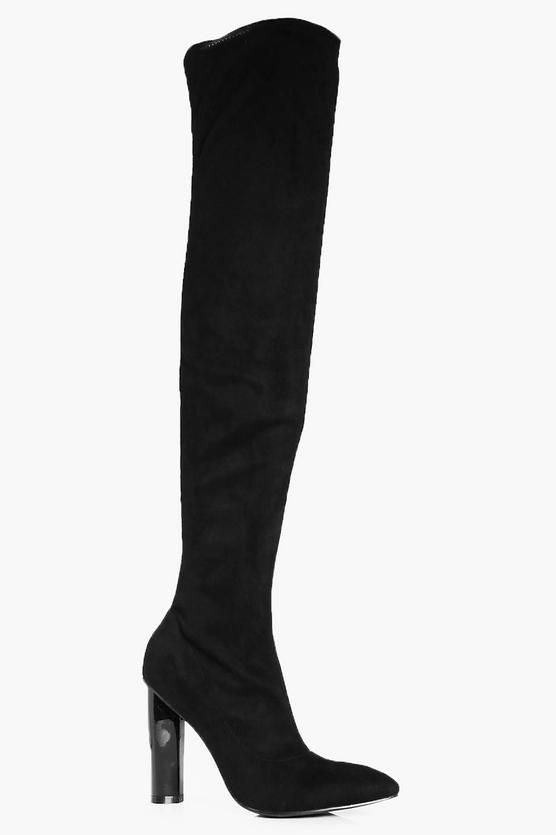 Kayla Pointed Thigh High Boots